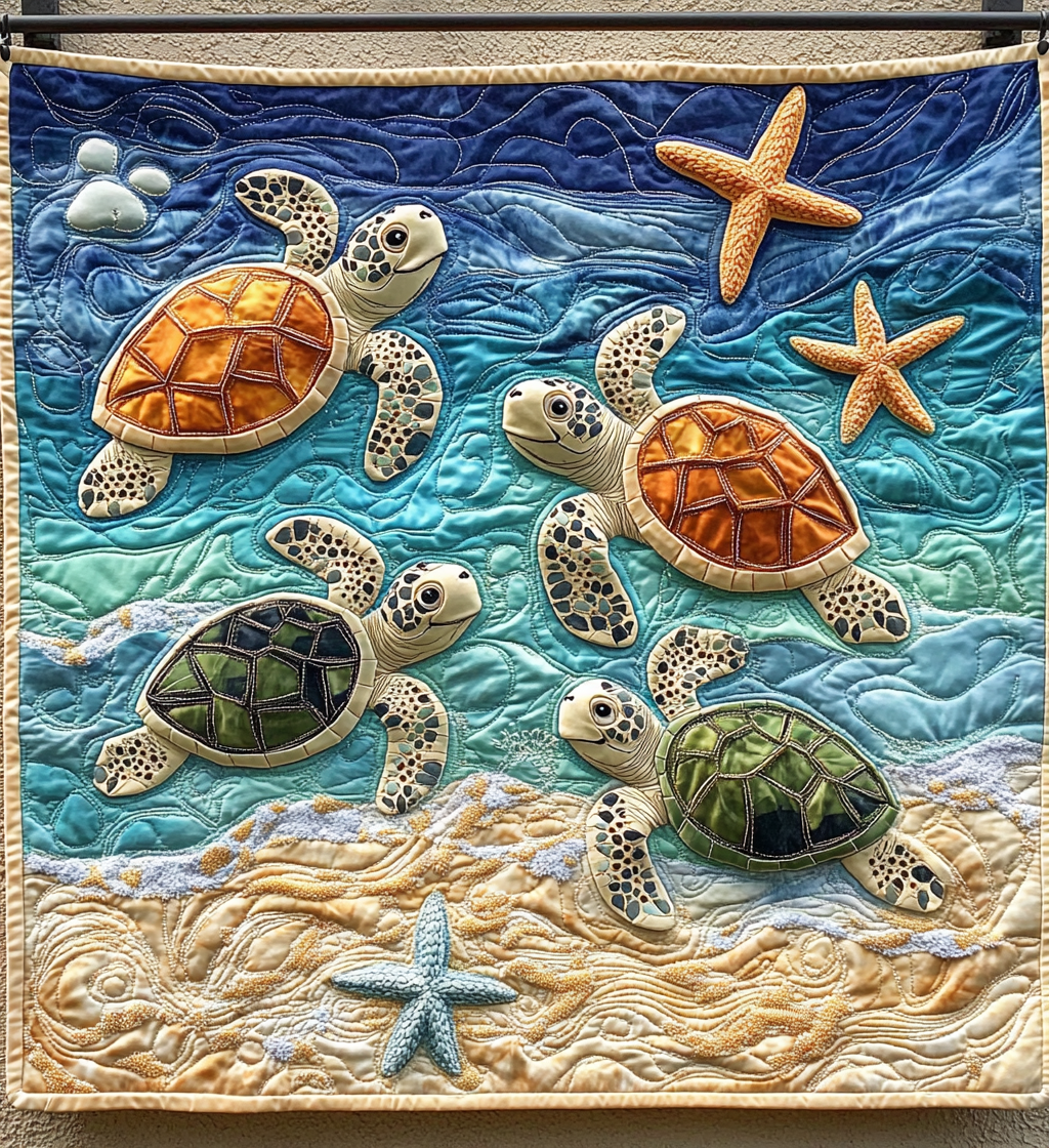 Lille Skildpadde Kunst Quilt Vægophæng NCU0DV808