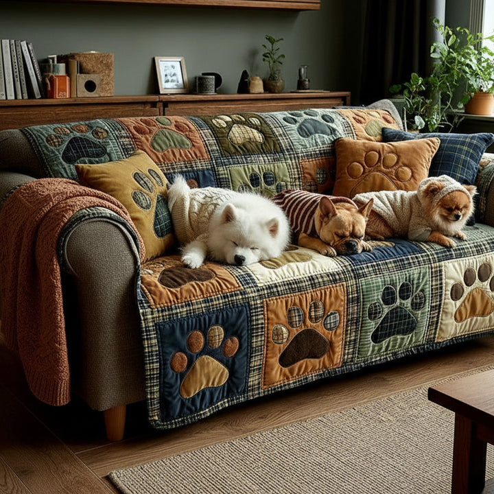 Love Paw Quilted Sofa Cover NCU0NT11193