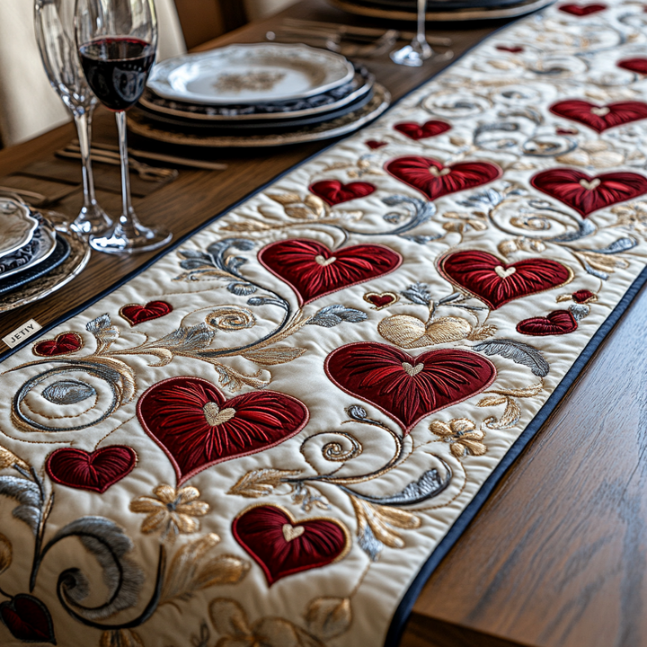 Hjerter Quilted Table Runner NCU0VT99
