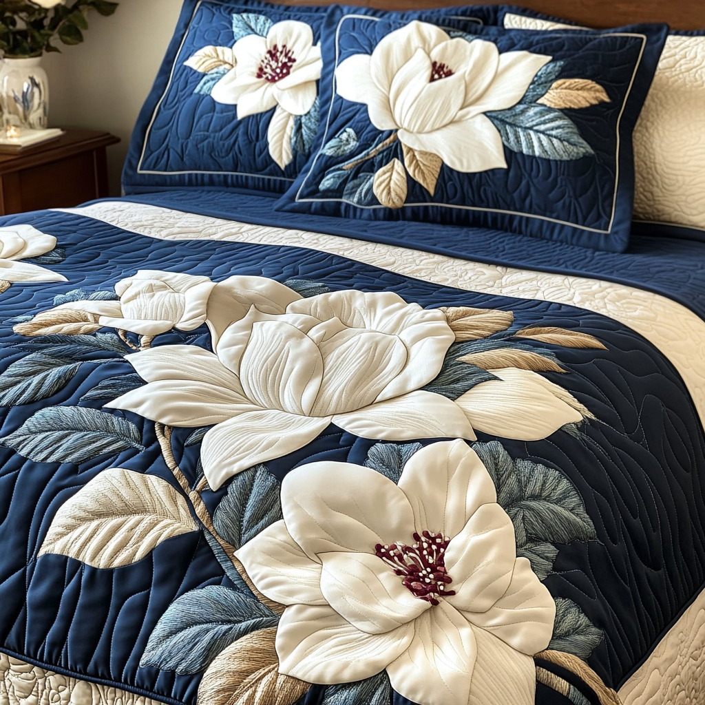 Magnolia Grace 3-delt quiltet sengetøjssæt NCU0VH4966