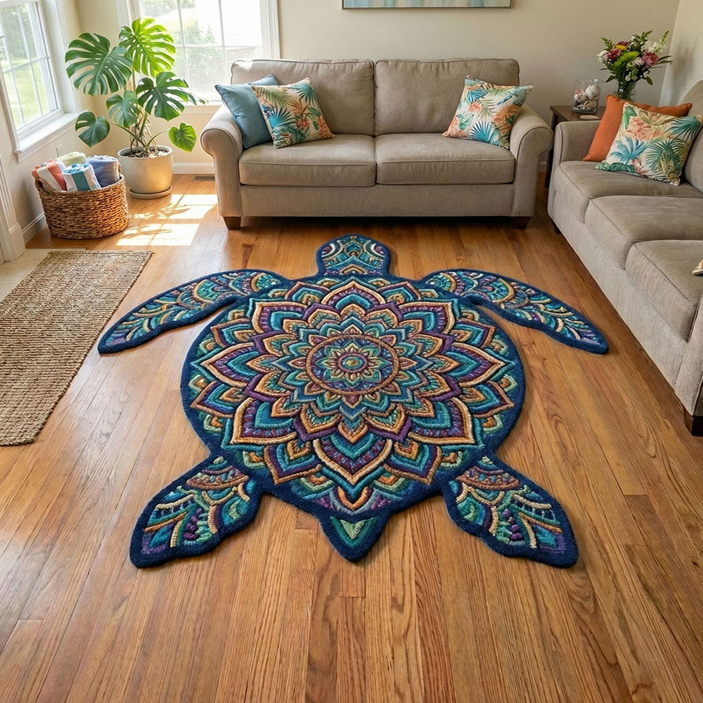 Mandala Skildpadde Specialformet Tæppe NCU0DV9599