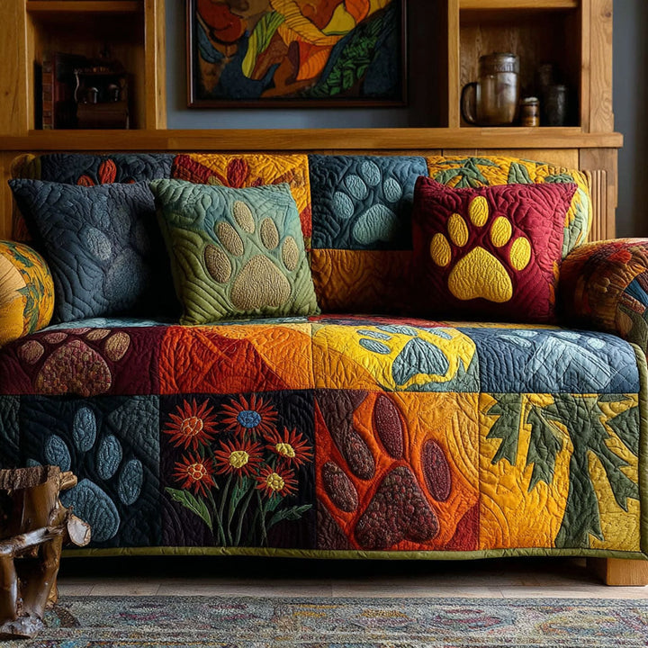 Eng Pawprint Quiltet Sofa Dæk NCU0PT11002