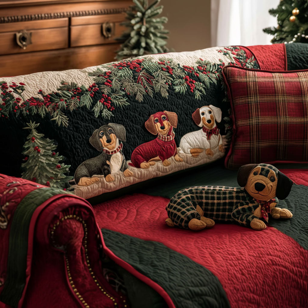 Glade Lille Dachsund Quiltet Sofa Dække NCU0PT10002