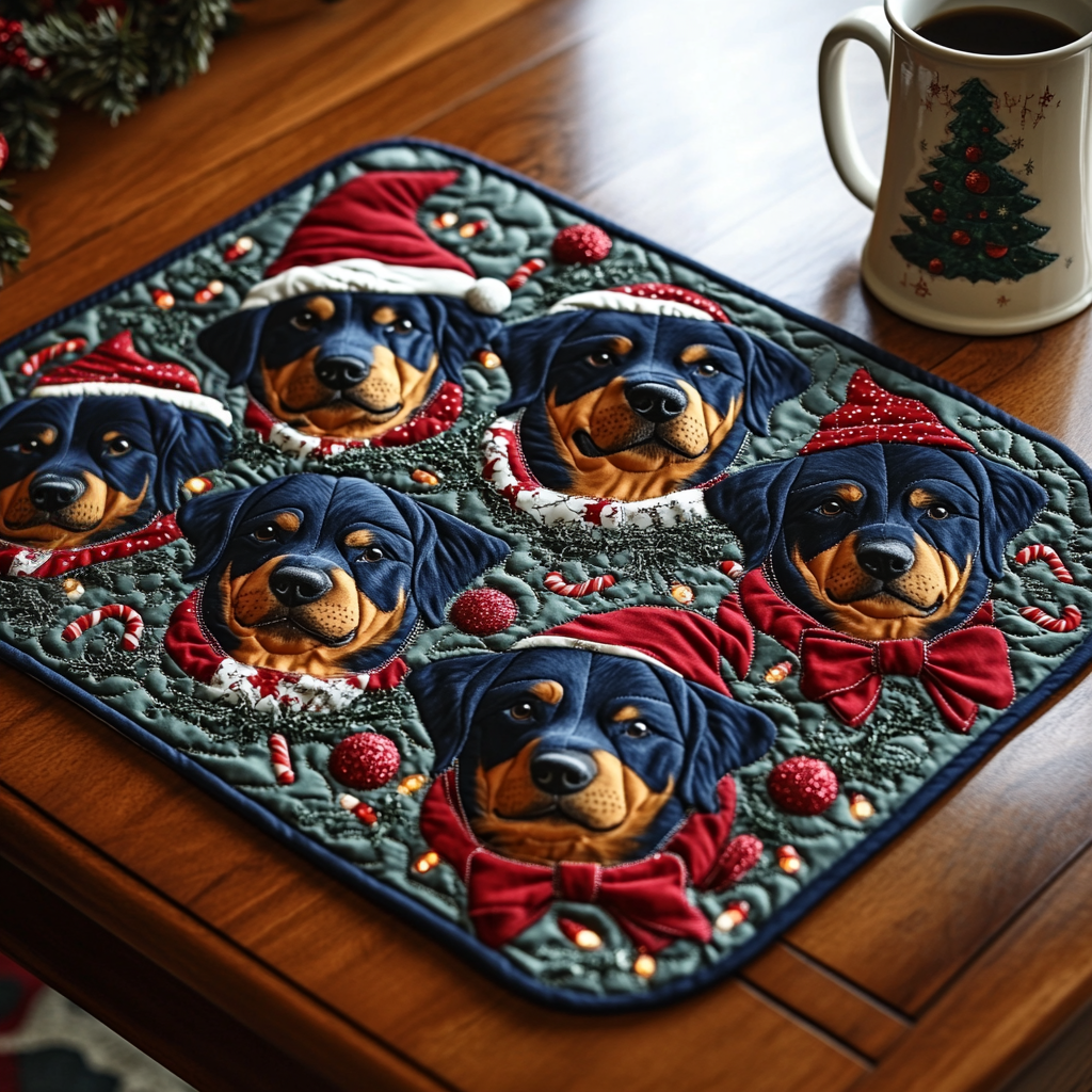 Glad Rottweiler Quilted Placemat NCU0DV1617