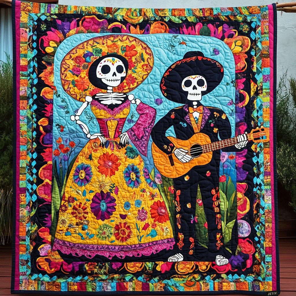 Mexicansk Dødsdag Quiltet Tæppe NCU0PD564