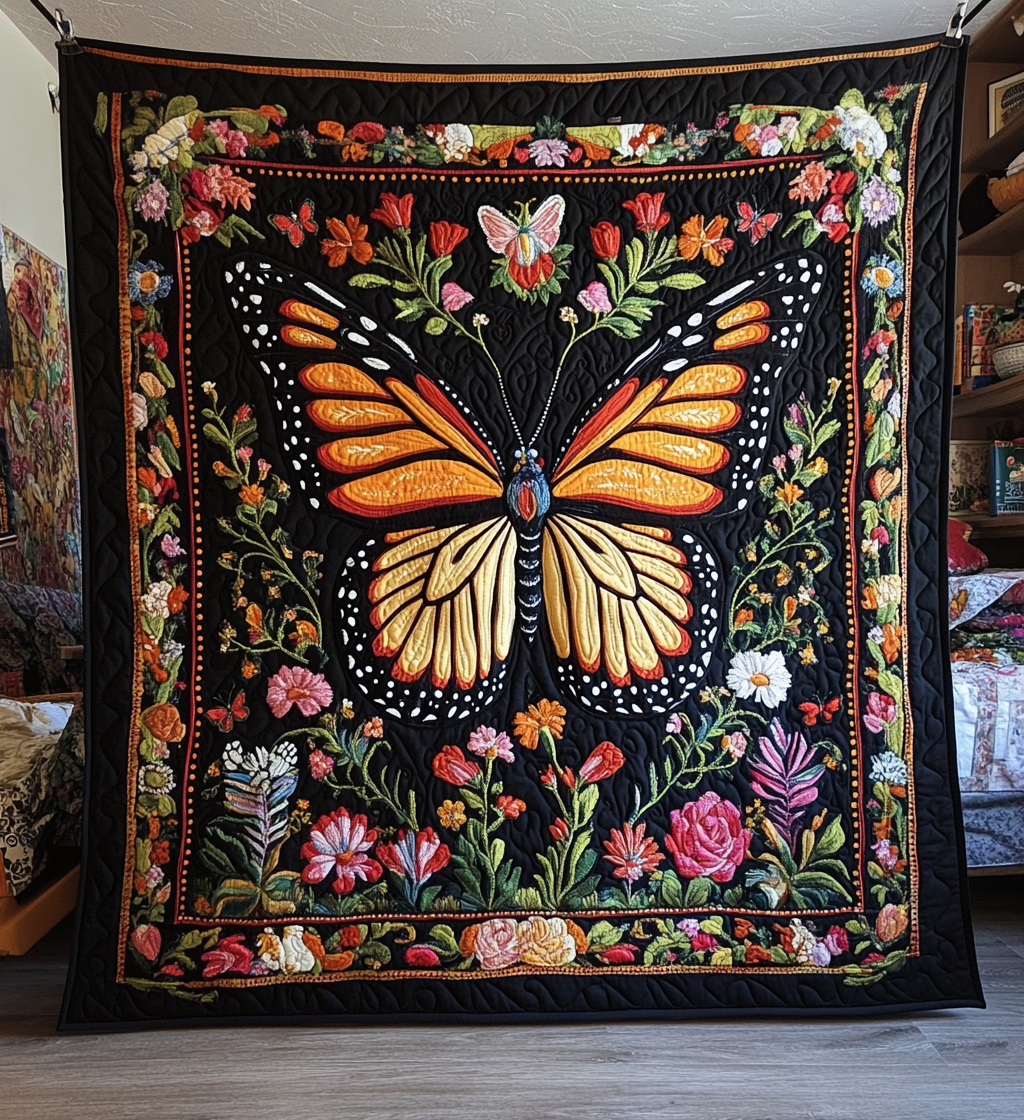 Midnight Monarch Kunst Quilt Vægophæng NCU0DV800