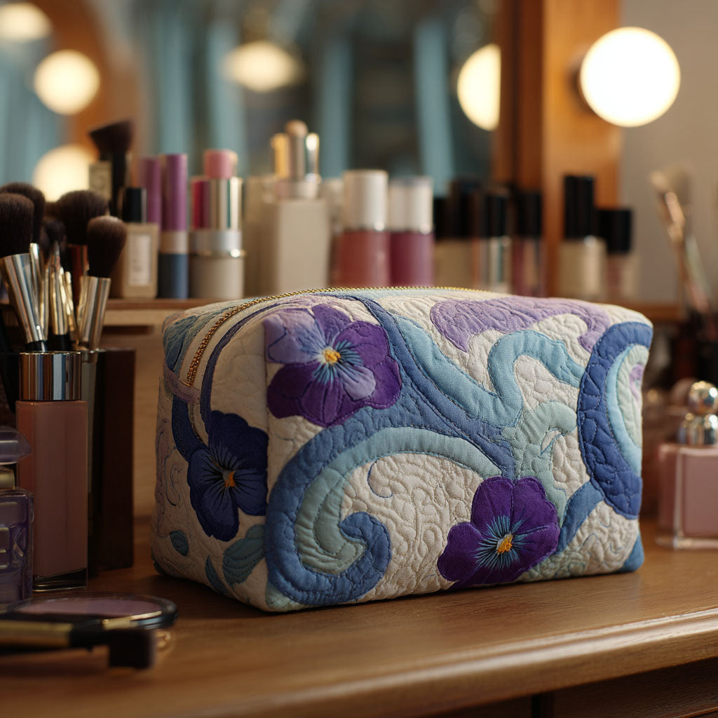 Midnat Violet Quilted Makeup Taske NCU0PT9195