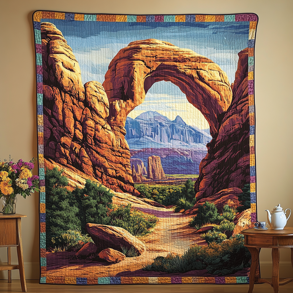 Bjerge Bue Kunst Quilt Hængende NCU0TL960
