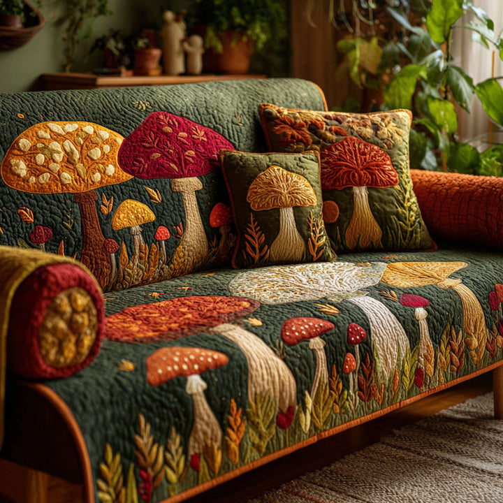 Svampe Grove Quiltet Sofa Dække NCU0TV1263