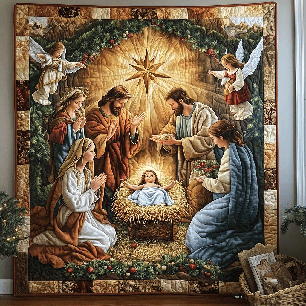 Bethlehem Scene Quiltet Tæppe NCU0TH1979