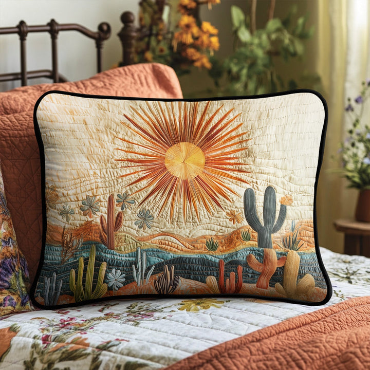 Sunrise Cactus Quiltet Sengetøj Pude Betræk NCU0VH4120