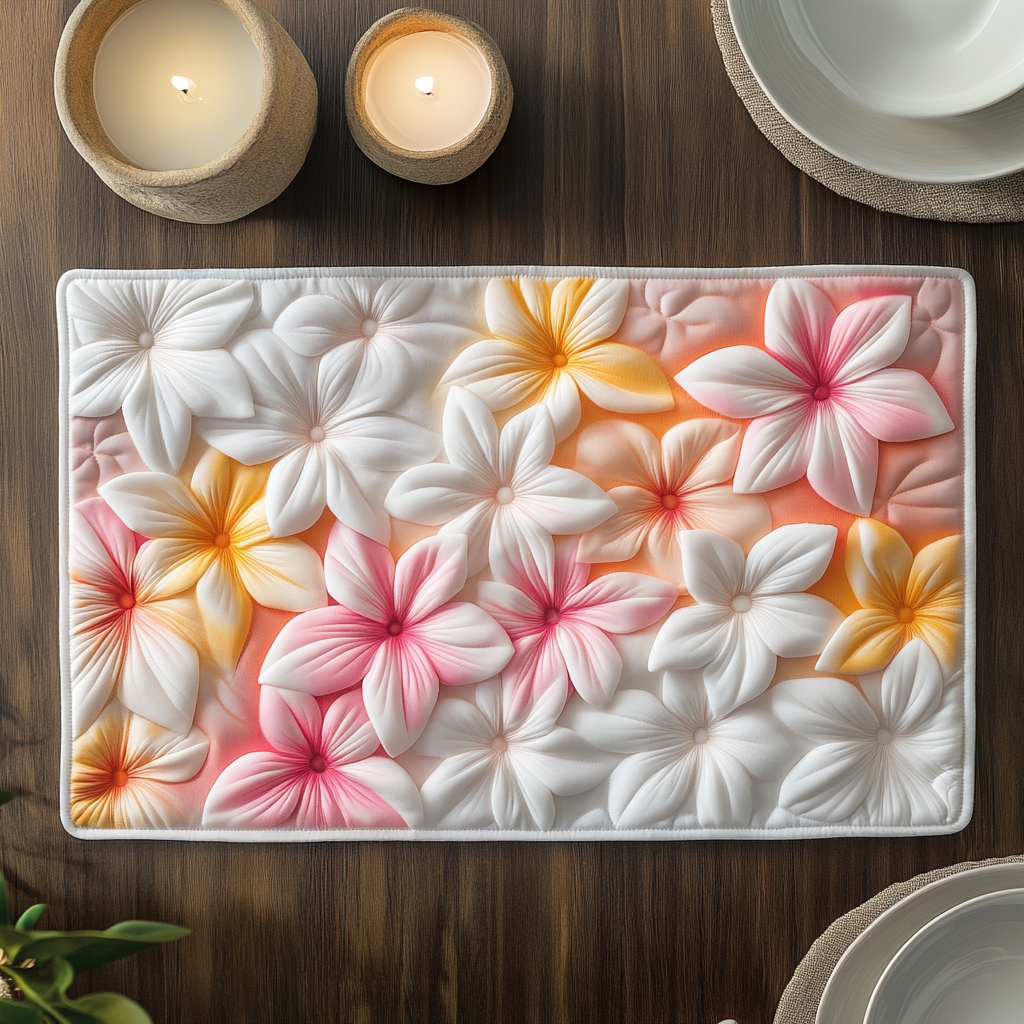 Lys Blomst Quilted Bordskåner NCU0VL2003