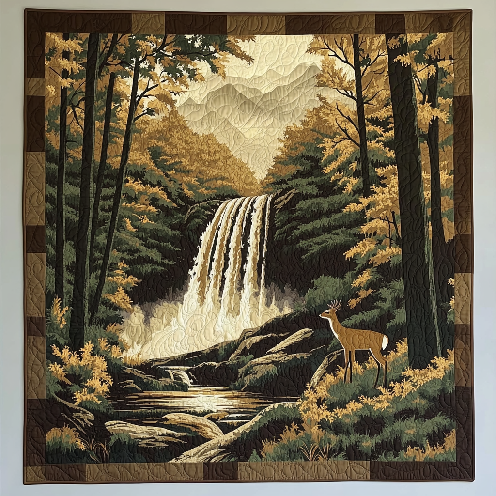 Natur Cascade Kunst Quilt Hængende NCU0TL988