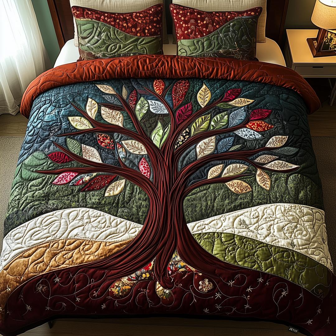 Natur Omfavnelse 3-delt Quilted Sengetøjssæt NCU0DK2460