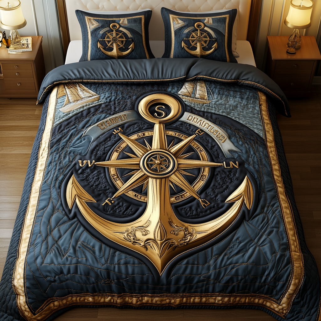 Nautical Dreams 3-delt quiltet sengetøjssæt NCU0VH1761
