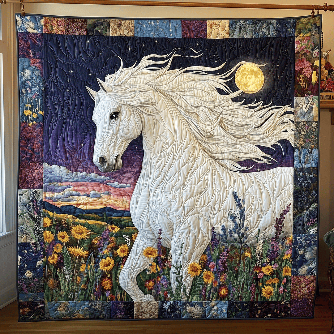 Nattlig Heste Kunst Quilt Ophæng NCU0TH1704