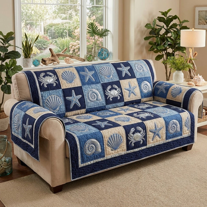 Ocean Charm Quilted Sofa Cover NCU0DV9509