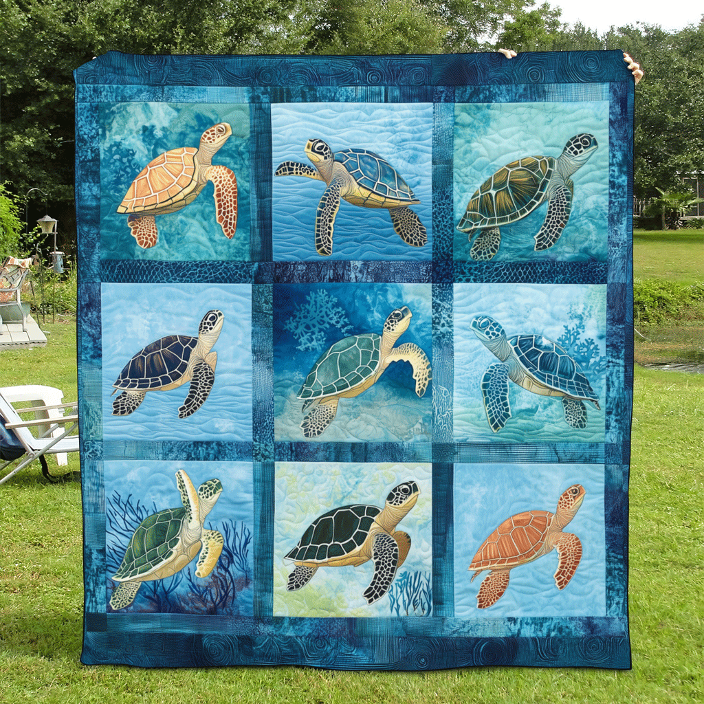 Ocean Harmony Quiltet Tæppe NCU0TL1023