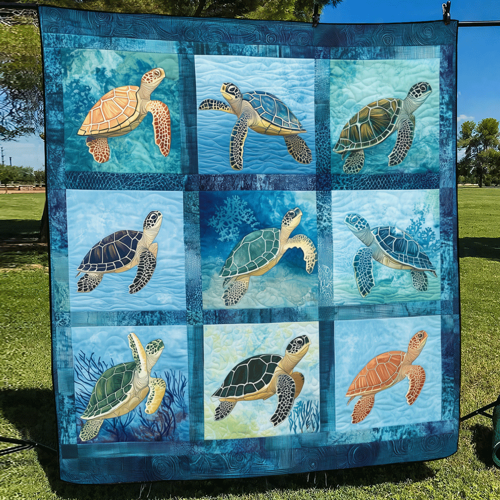 Ocean Harmony Quiltet Tæppe NCU0TL1023