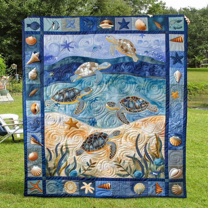 Ocean Turtle Quiltet Tæppe NCU0TH1170