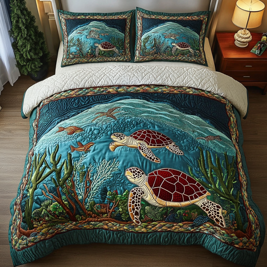 Ocean Wanderer 3-delt quiltet sengetøjssæt NCU0DK2928