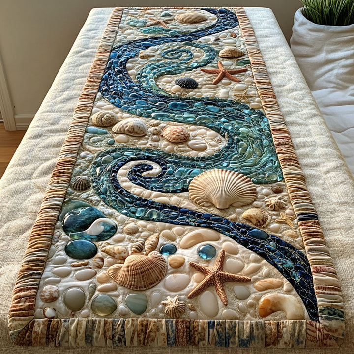 Ocean Waves Quiltet Dækkeserviet NCU0PT2495