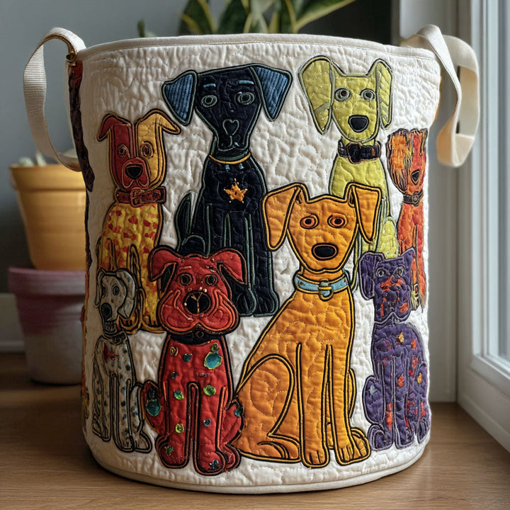 Fantastisk Hund Quilted Vasketøjskurv NCU0QN036