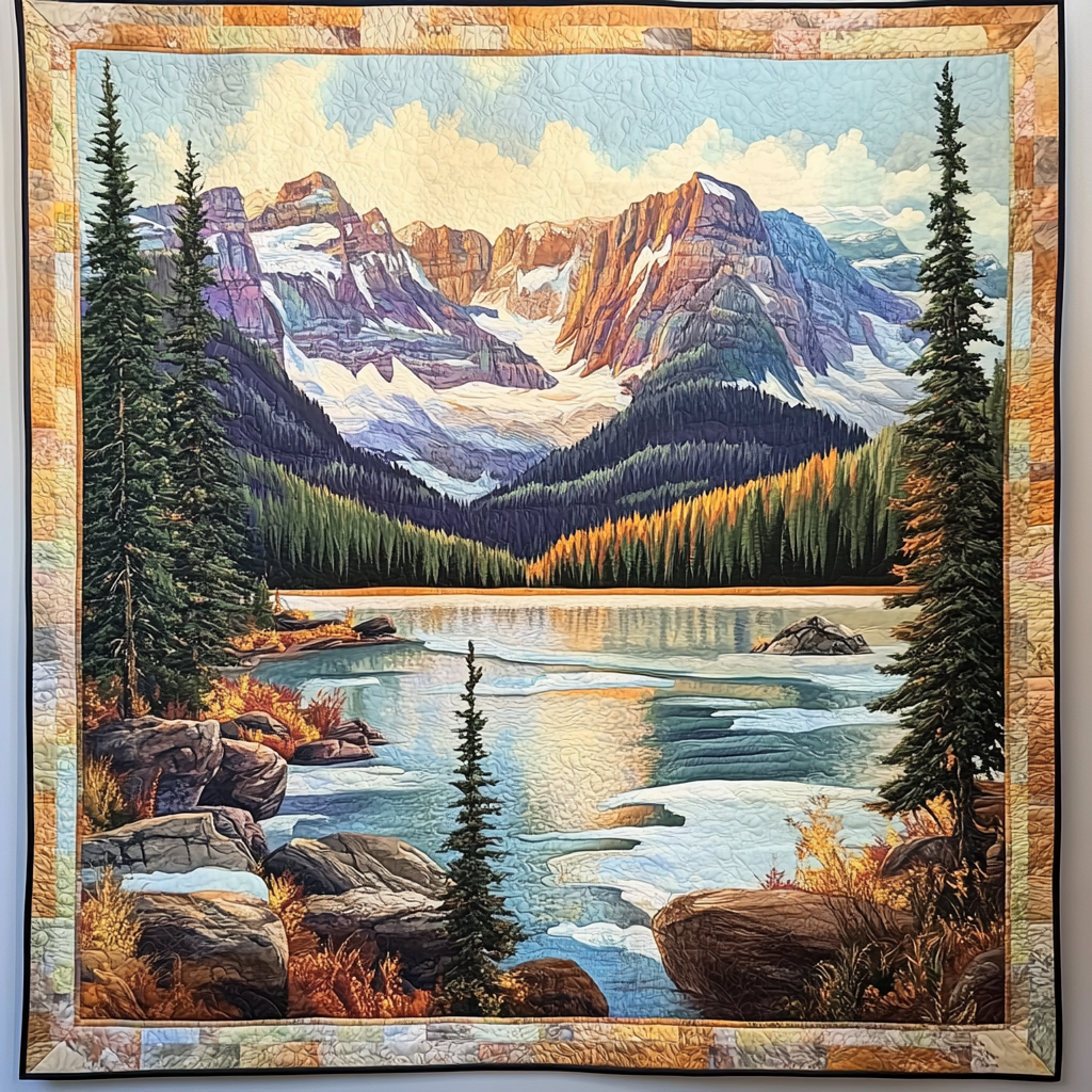 Fredelig Udsigt Kunst Quilt Vægophæng NCU0TL965