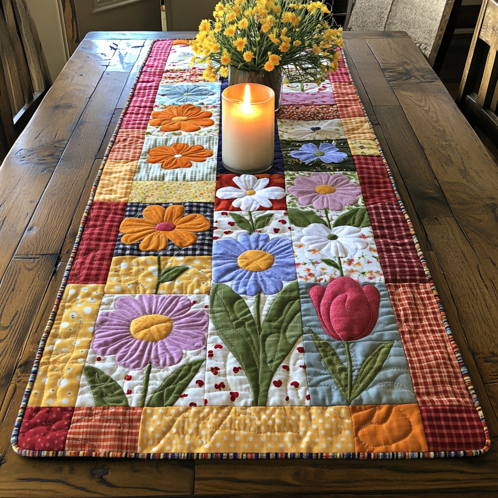 Blomster Quiltet Bordløber NCU0VT143