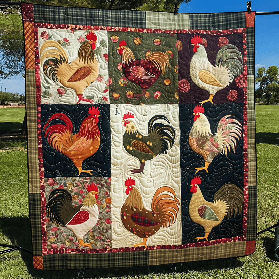 Plaid Fjerkræ Patch Kunst Quilt Hængende NCU0TH1568