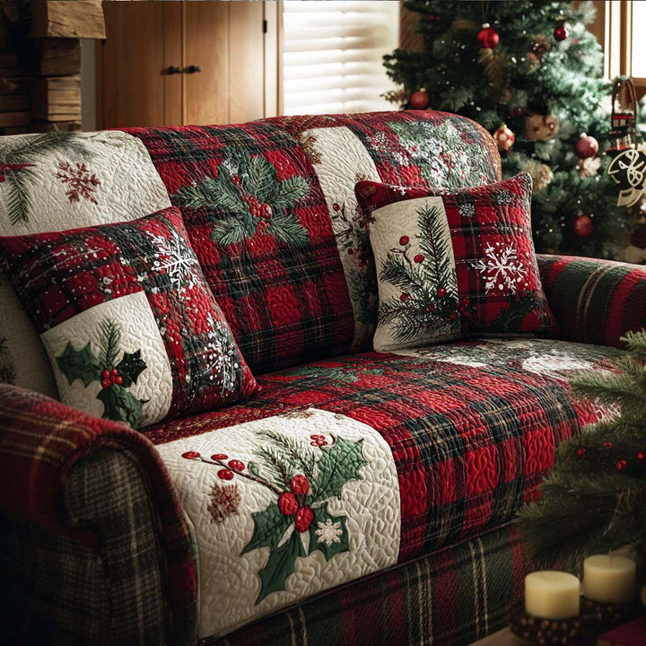 Plaid Flannel Polstret Sofapude NCU0NT10942
