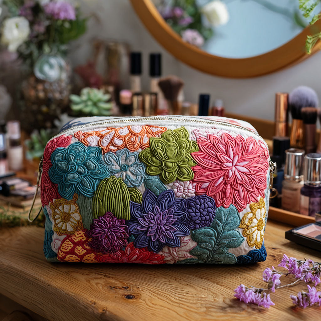 Prikket Have Quilted Makeup Taske NCU0PT9626