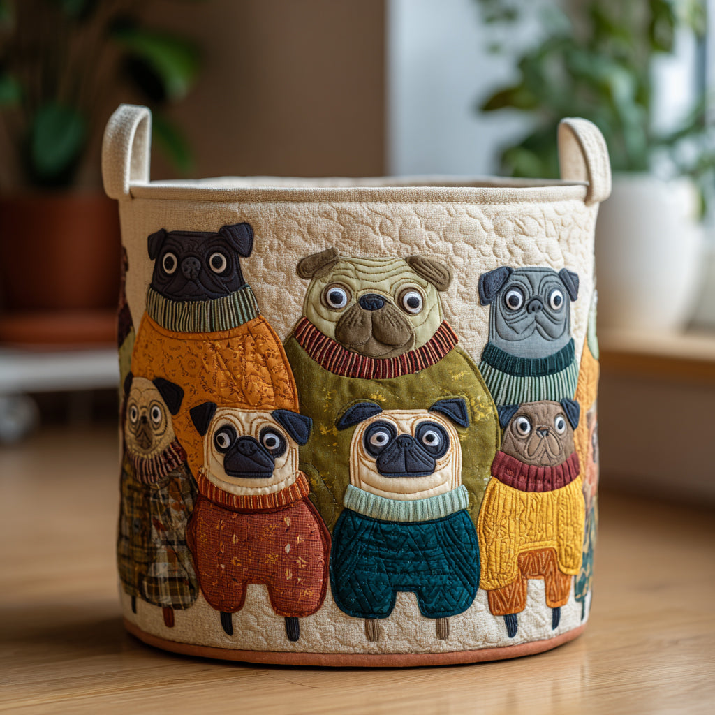 Pug Venner Quiltet Vasketøjskurv NCU0DV1654