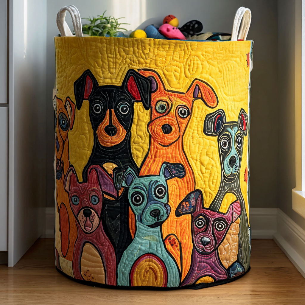 Fantastisk Hund Quilted Vasketøjskurv NCU0QN036
