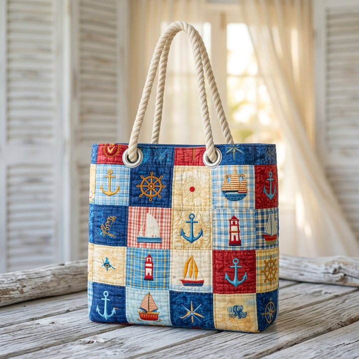Strandtaske - Marine Patchwork