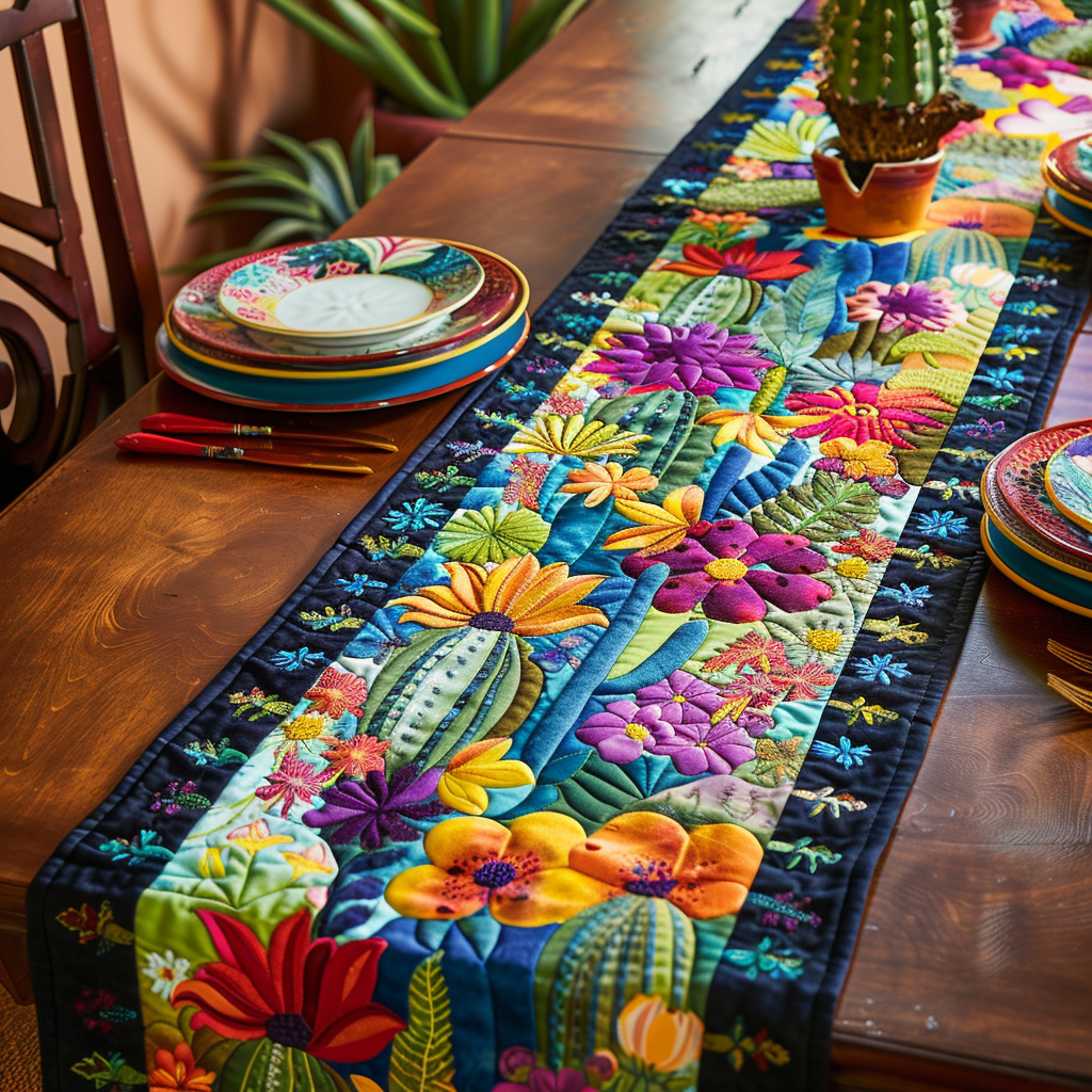 Strålende Kaktus ørkenflora Quilted Bordløber NCU0PD121