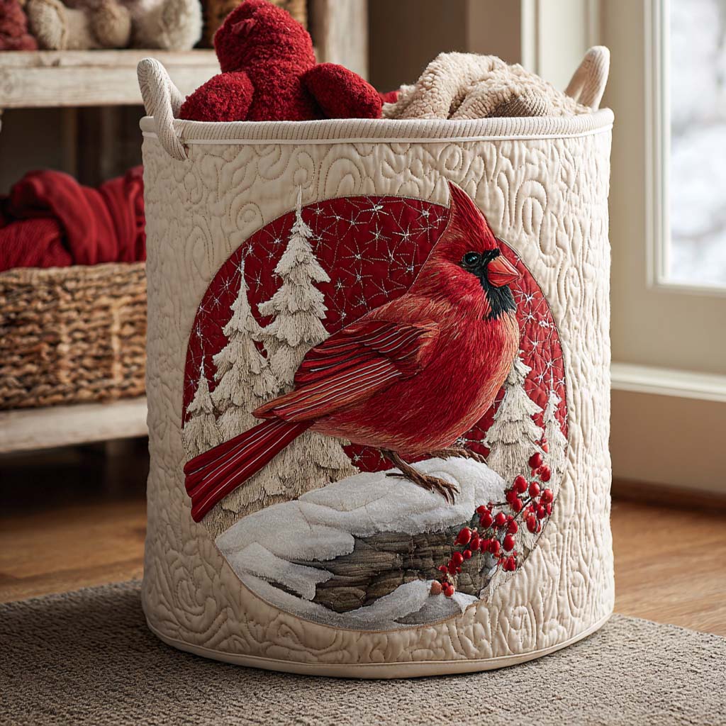 Rød Kardinal Quilted Vasketøjskurv NCU0NNT1761