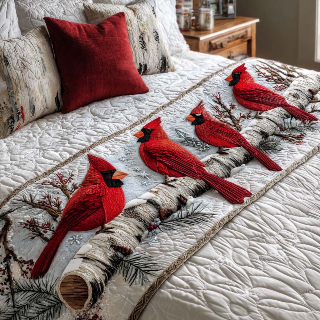 Røde Kardinaler Quilted Bed Runner NCU0NT9897