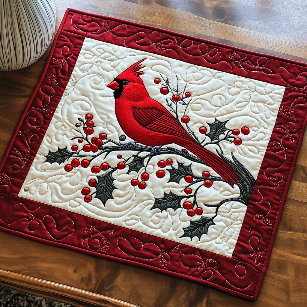 Rød Fjeret Vinter Quilted Bordskåner NCU0DK2609