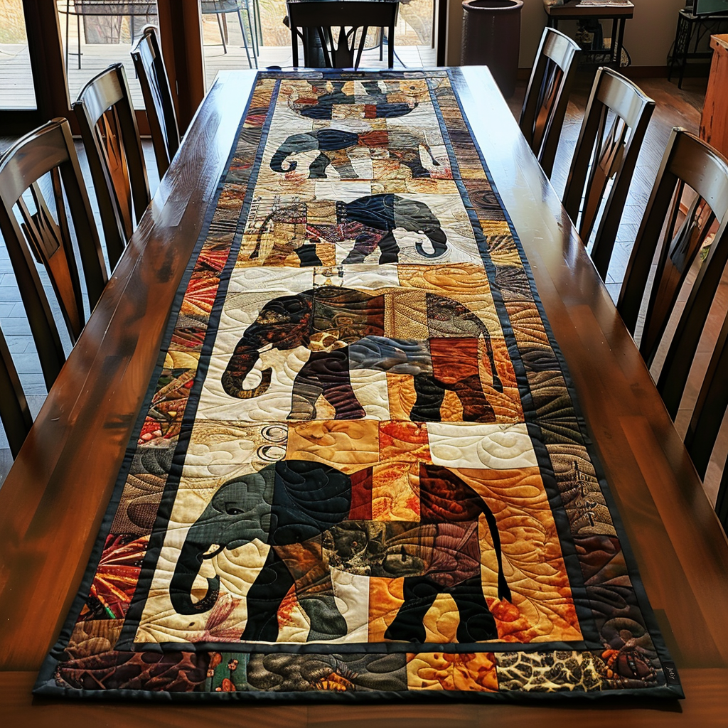 Regal Elephant Journey Quiltet Bordløber NCU0TH832