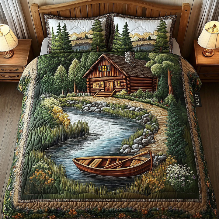 Riverside Cabin Båd 3-Delt Quiltet Sengetøj Sæt NCU0NT3073