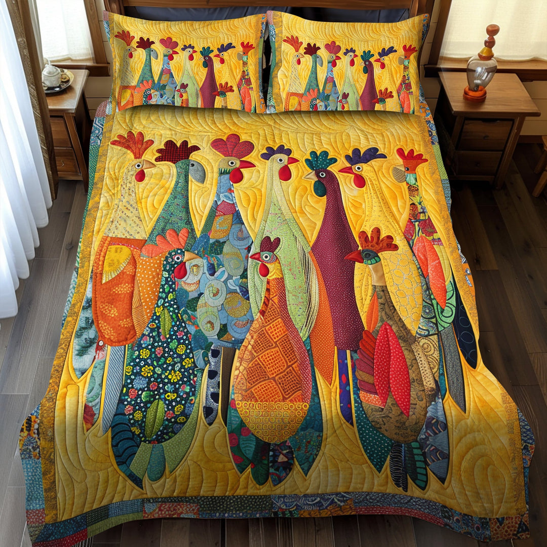 Kylling Quilted Sengetøj Sæt NCU0VT03