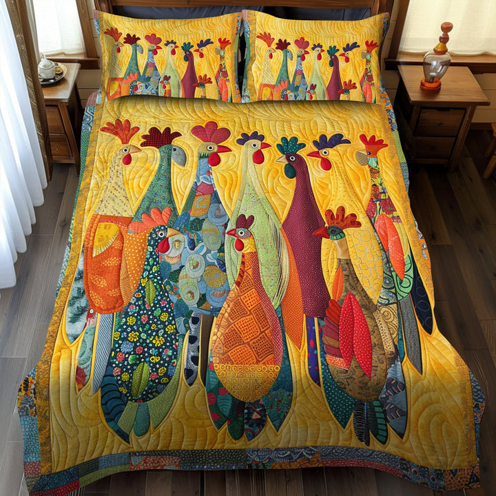 Kylling Quilted Sengetøj Sæt NCU0VT03