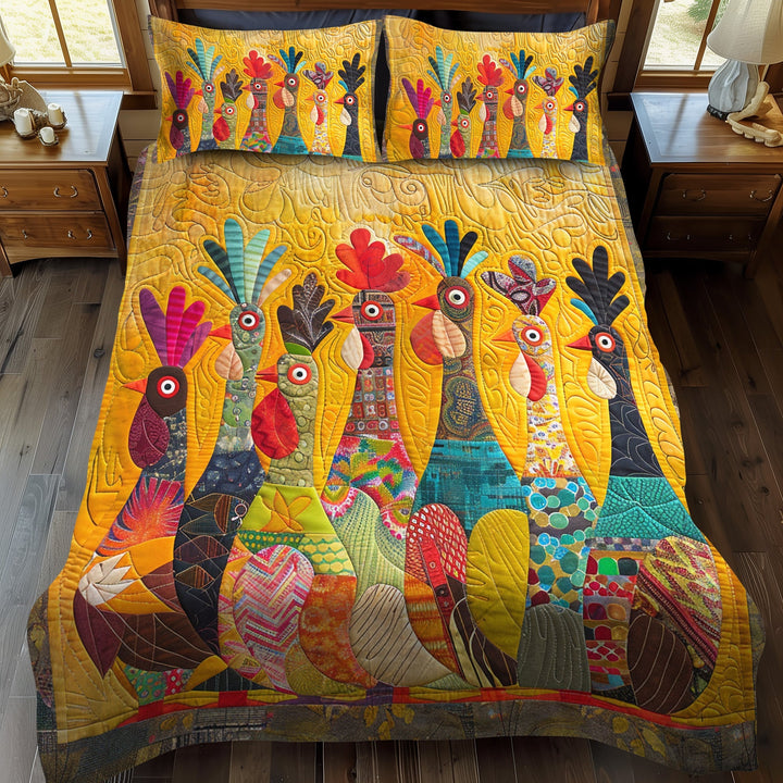 Kylling Quilted Sengetøj Sæt NCU0VT03