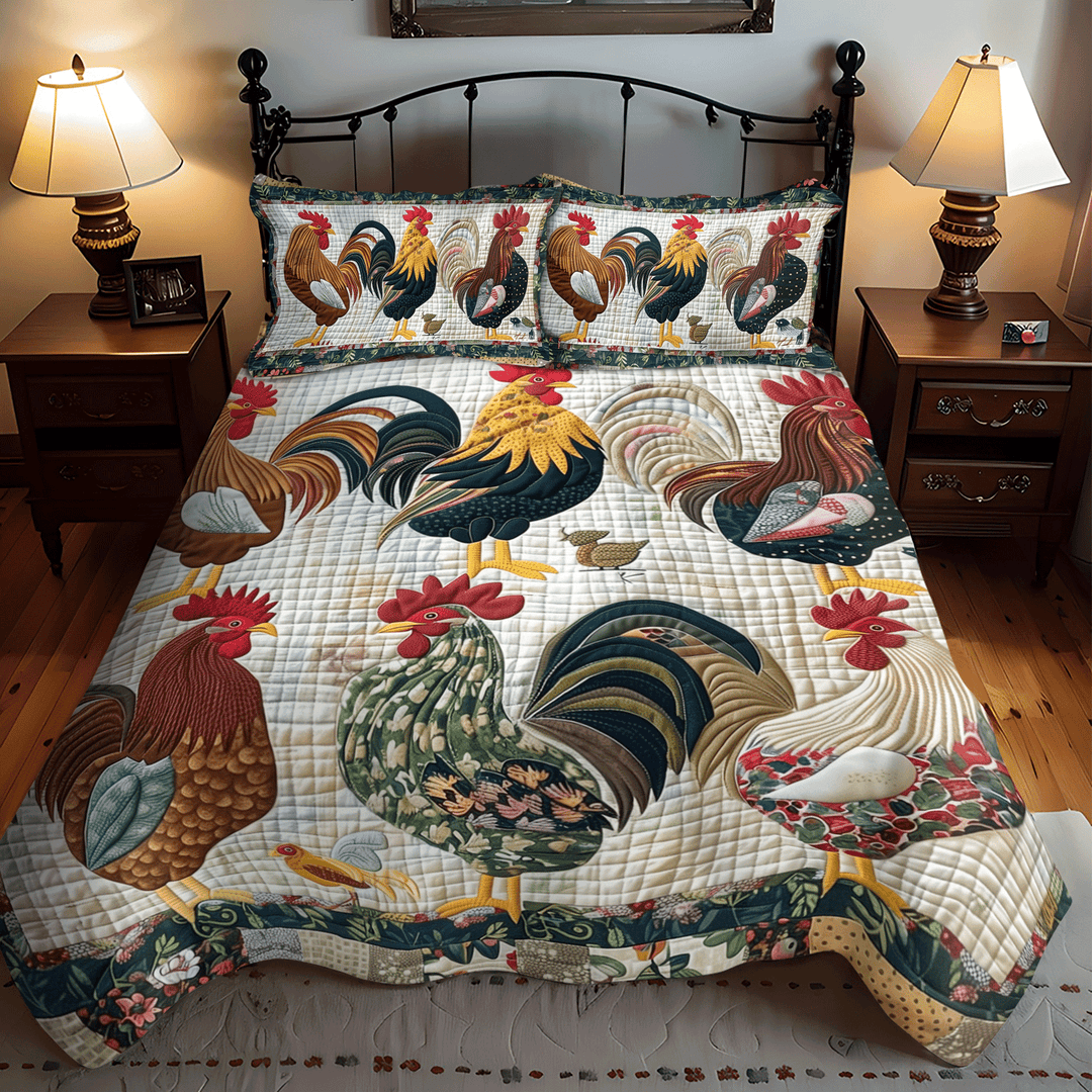 Kylling Quilted Sengetøj Sæt NCU0VT03