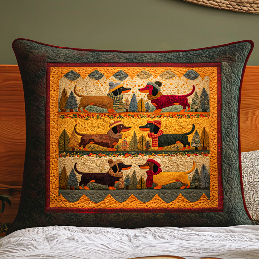 Rustik Dachshund Quiltet Sengelinned Pudevår NCU0NT9303