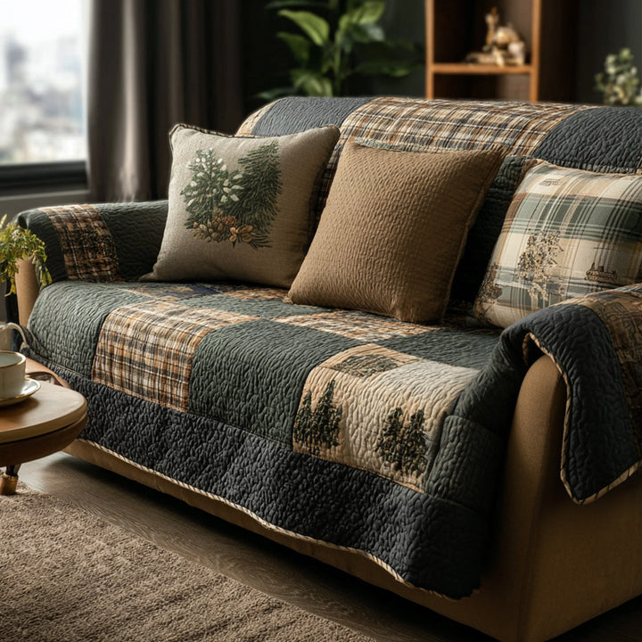 Rustik Hytte Quiltet Sofa Dække NCU0NT11989