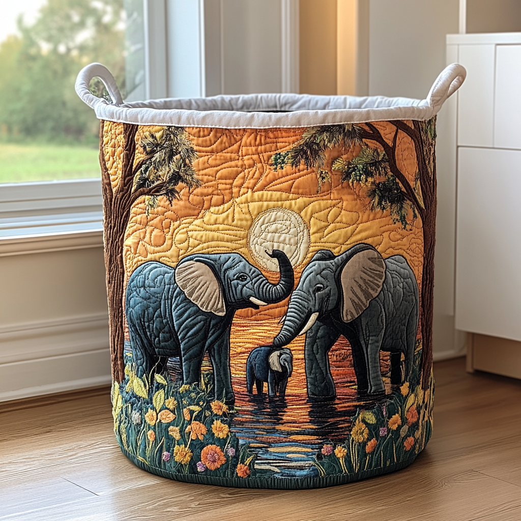 Rustik Elefant Quilted Vasketøjskurv NCU0DDK621