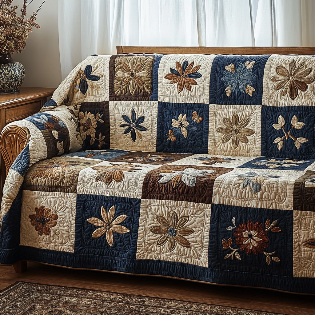 Rustik Petal Harmony Quiltet Sofa Cover NCU0VL2991