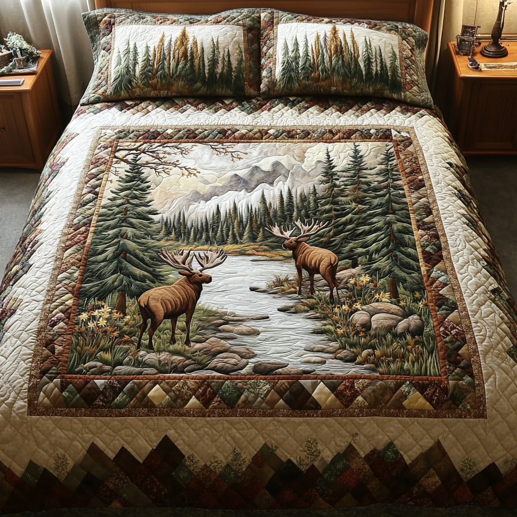 Rustic Serenity 3-delt quiltet sengetøjssæt NCU0DK2567